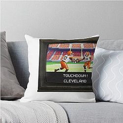 Shedeur Sanders Quinshon Judkins Cleveland Browns Tecmo Throw Pillow
