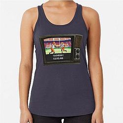 Cleveland Browns Shedeur Sanders Retro Game Style Tecmo Racerback Tank Top
