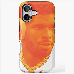 Shedeur Sanders Cleveland Browns Necklace Headshot Orange Tone iPhone Case