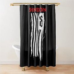 Shinedown Shredded Flag Shower Curtain