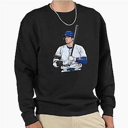 Shohei Ohtani at Bat Baseball Legend Illustration Sweatshirt