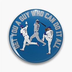 Shohei Ohtani: Get a Guy Who Can Do It All Los Angeles Baseball Minimalist Pin