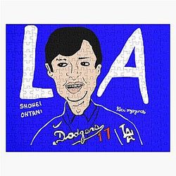Shohei Ohtani Los Angeles Dodger Blue MLB Jigsaw Puzzle