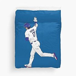 Shohei Ohtani Los Angeles Baseball Home Run Duvet Cover