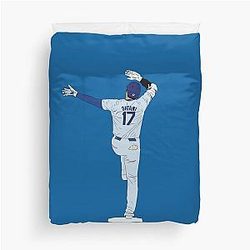 Shohei Ohtani Los Angeles Baseball Minimalist On Base Duvet Cover