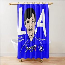 Shohei Ohtani Los Angeles Dodger Blue MLB Shower Curtain