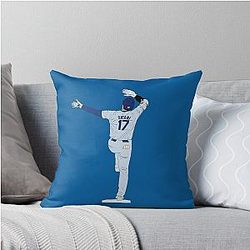Shohei Ohtani Los Angeles Baseball On Base Celly Throw Pillow