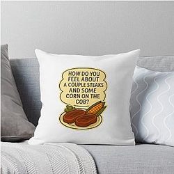 Shoresy Quote Steaks and Corn Throw Pillow