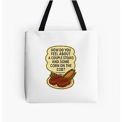 Shoresy Steaks and Corn All Over Print Tote Bag