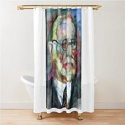 Sigmund Freud watercolor portrait Shower Curtain