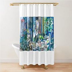 Sigmund Freud Watercolor Portrait Shower Curtain
