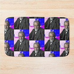 Sigmund Freud Portrait and Wall Art Bath Mat