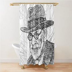 Sigmund Freud ink portrait Shower Curtain