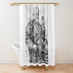 Sigmund Freud pencil portrait Shower Curtain
