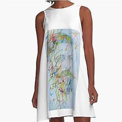 Sigmund Freud watercolor and portrait A-Line Dress