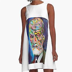 Sigmund Freud acrylic portrait A-Line Dress