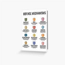 Freudian Defense Mechanisms Sigmund Freud Therapy Office Poster Greeting Card