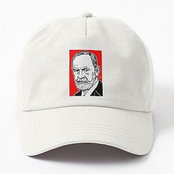 Sigmund Freud Ink Acrylic Portrait Dad Hat