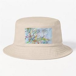 Sigmund Freud watercolor and acrylic portrait Bucket Hat
