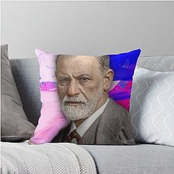 Sigmund Freud Artwork - Sigmund Freud Portrait Throw Pillow