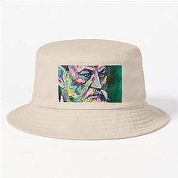 Sigmund Freud Acrylic Portrait Bucket Hat