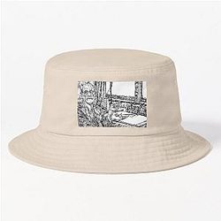 Sigmund Freud Ink Portrait Bucket Hat