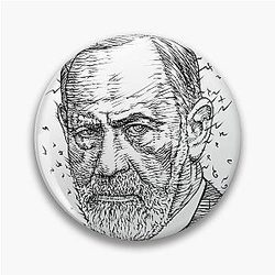 Sigmund Freud ink portrait pin