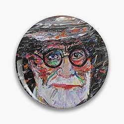 Sigmund Freud acrylic portrait.2 Pin