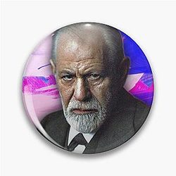 Sigmund Freud Artwork - Sigmund Freud Portrait Wall Art Pin
