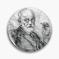Sigmund Freud pencil portrait 0.1 Pin