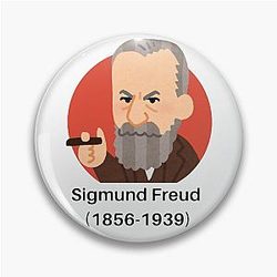 Sigmund Freud cartoon pin