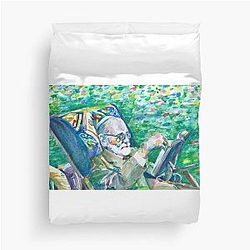 Sigmund Freud watercolor portrait Duvet Cover