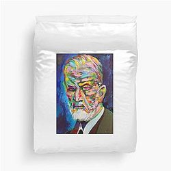 Sigmund Freud Acrylic Portrait Duvet Cover