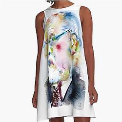 Sigmund Freud - watercolor portrait dress
