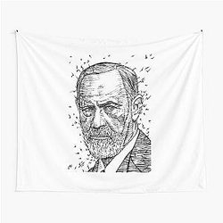 Sigmund Freud ink portrait Tapestry