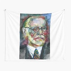 Sigmund Freud - watercolor portrait Tapestry