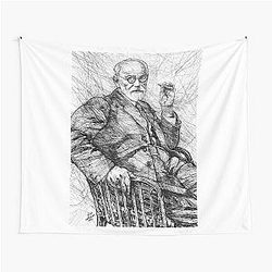 Sigmund Freud pencil portrait Tapestry