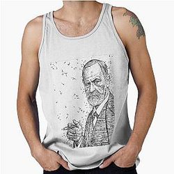 Sigmund Freud Ink Portrait Tank Top