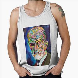 Sigmund Freud acrylic portrait tank top