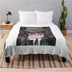 Sigmund Freud acrylic portrait throw blanket