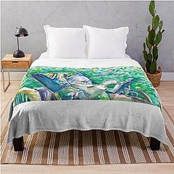 Sigmund Freud watercolor portrait Throw Blanket