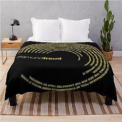Sigmund Freud Quotes Gold Throw Blanket