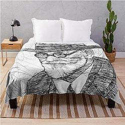 Sigmund Freud Ink Portrait Throw Blanket