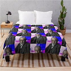 Sigmund Freud Artwork - Sigmund Freud Portrait Throw Blanket