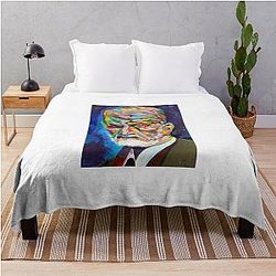 Sigmund Freud Acrylic Portrait Throw Blanket