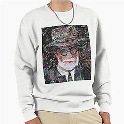 Sigmund Freud acrylic portrait Pullover Sweatshirt