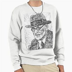 Sigmund Freud Ink Portrait Pullover Sweatshirt