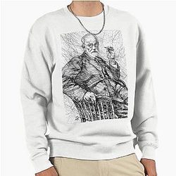 Sigmund Freud pencil portrait Pullover Sweatshirt