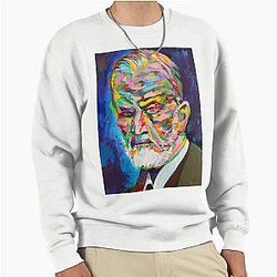 Sigmund Freud Acrylic Portrait Pullover Sweatshirt