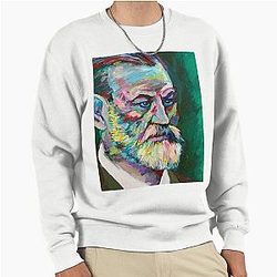 Sigmund Freud Acrylic Portrait Pullover Sweatshirt